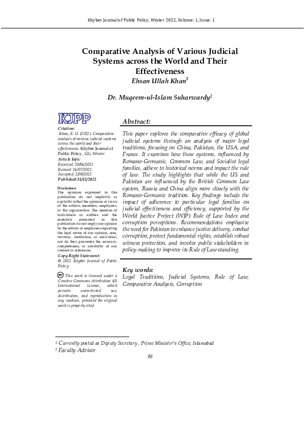(PDF) Comparative Analysis of Various Judicial Systems across the World ...