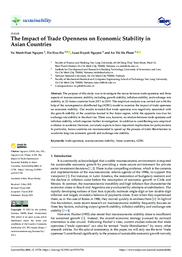 (PDF) The Impact of Trade Openness on Economic Stability in Asian Countries