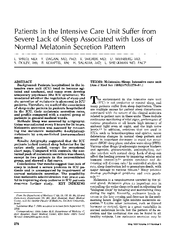(PDF) Patients in the Intensive Care Unit Suffer from Severe Lack of ...