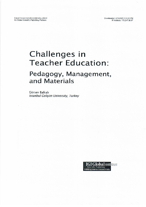 (PDF) Challenges in Teacher Education: Pedagogy, Management, and Materials