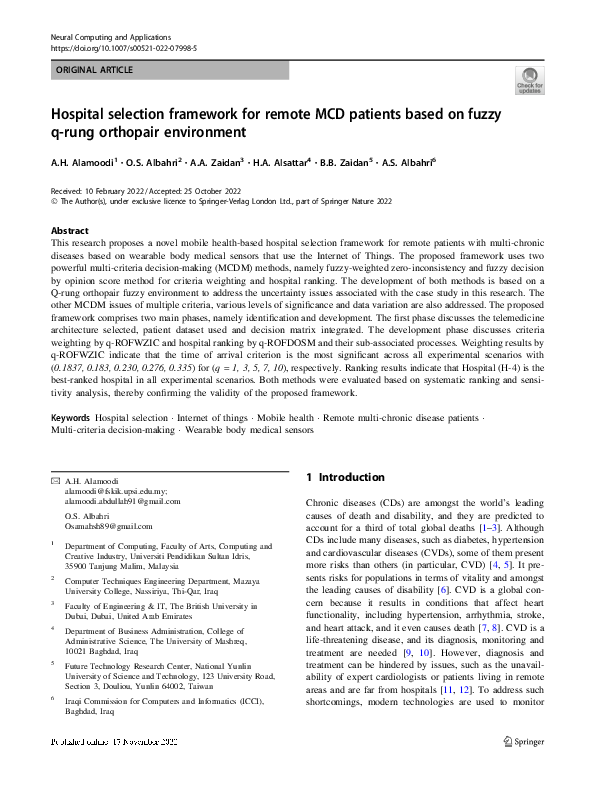 (PDF) Hospital selection framework for remote MCD patients based on ...