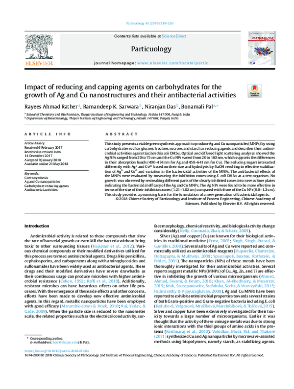 (PDF) Impact of reducing and capping agents on carbohydrates for the ...