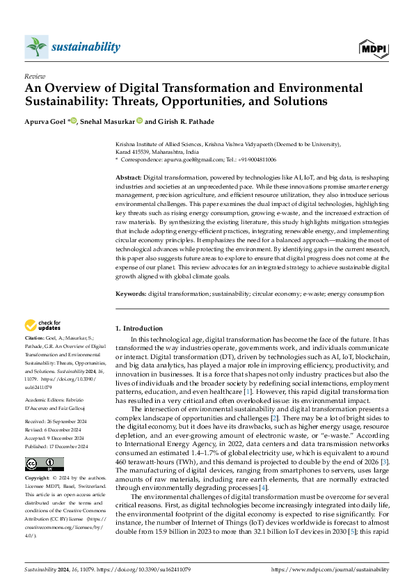 (PDF) An Overview of Digital Transformation and Environmental ...