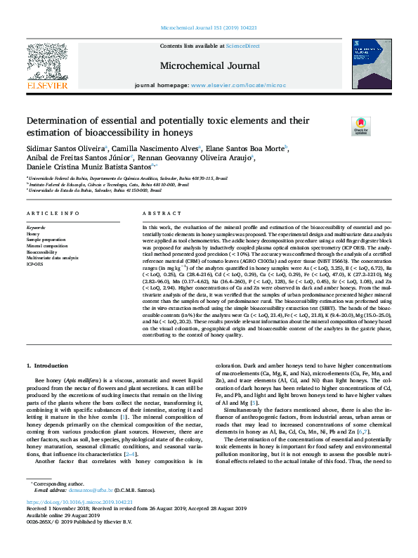 (PDF) Determination of essential and potentially toxic trace elements ...