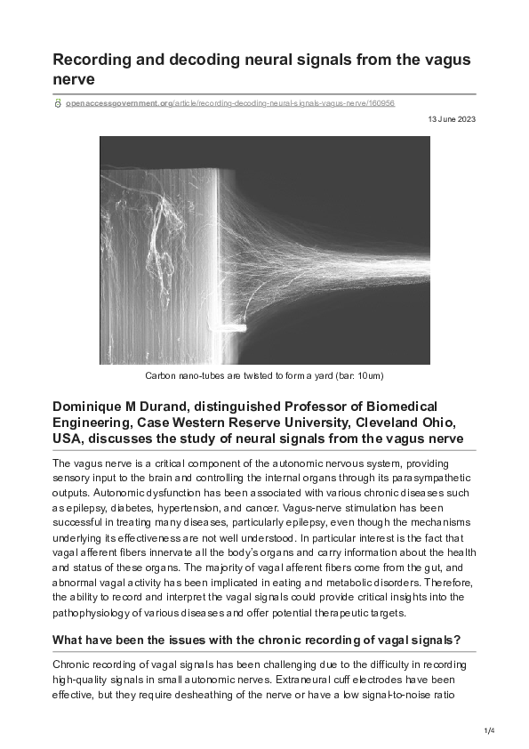 (PDF) Recording and decoding neural signals from the vagus nerve
