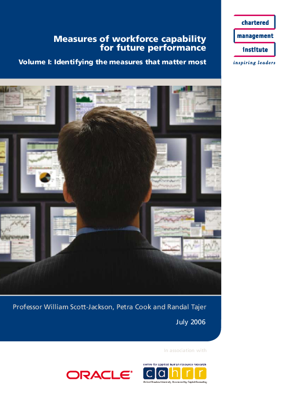 (PDF) Measures of workforce capability for future performance Volume I ...