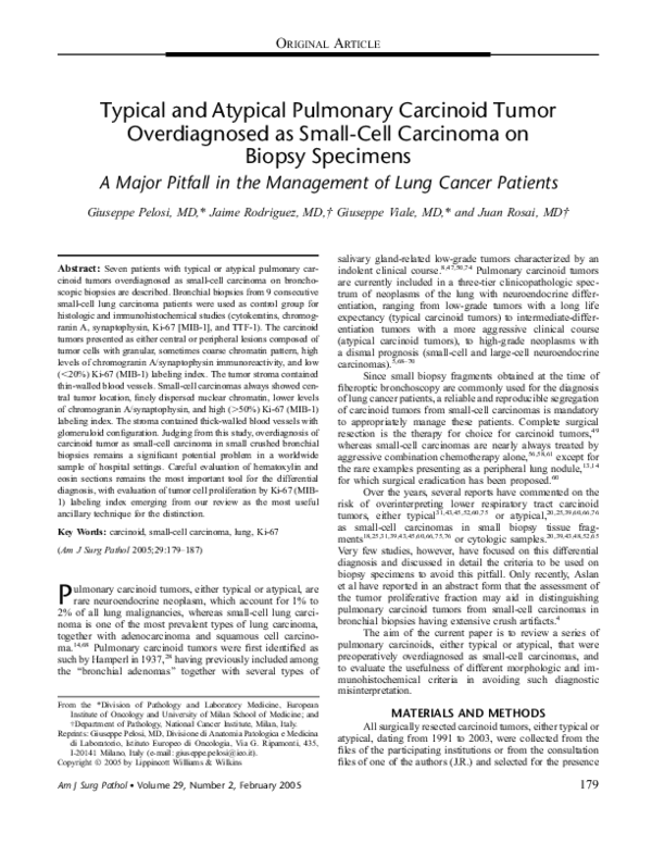 (PDF) Typical and Atypical Pulmonary Carcinoid Tumor Overdiagnosed as ...