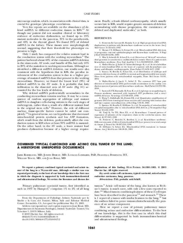 (PDF) Combined typical carcinoid and acinic cell tumor of the lung: a ...
