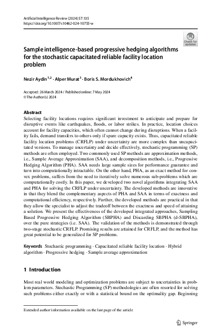 (PDF) Sample intelligence-based progressive hedging algorithms for the ...