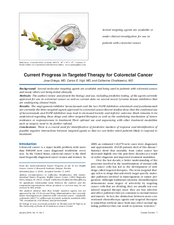 (PDF) Current progress in targeted therapy for colorectal cancer