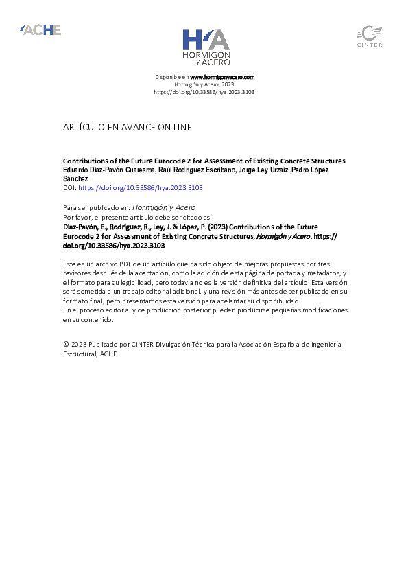 (PDF) Contributions of the Future Eurocode for the Assessment of ...