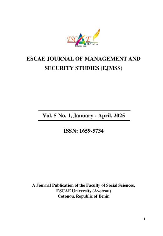 (PDF) ESCAE JOURNAL OF MANAGEMENT AND SECURITY STUDIES (EJMSS) VOL 5 NO ...