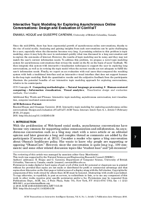 (PDF) Interactive Topic Modeling for Exploring Asynchronous Online ...