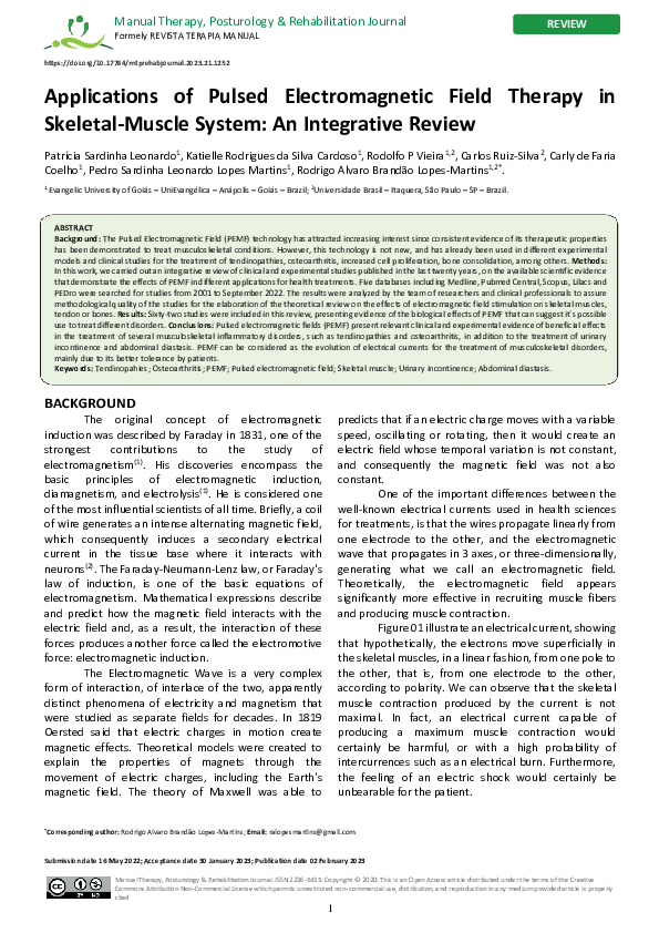 (PDF) Applications of Pulsed Electromagnetic Field Therapy in Skeletal ...