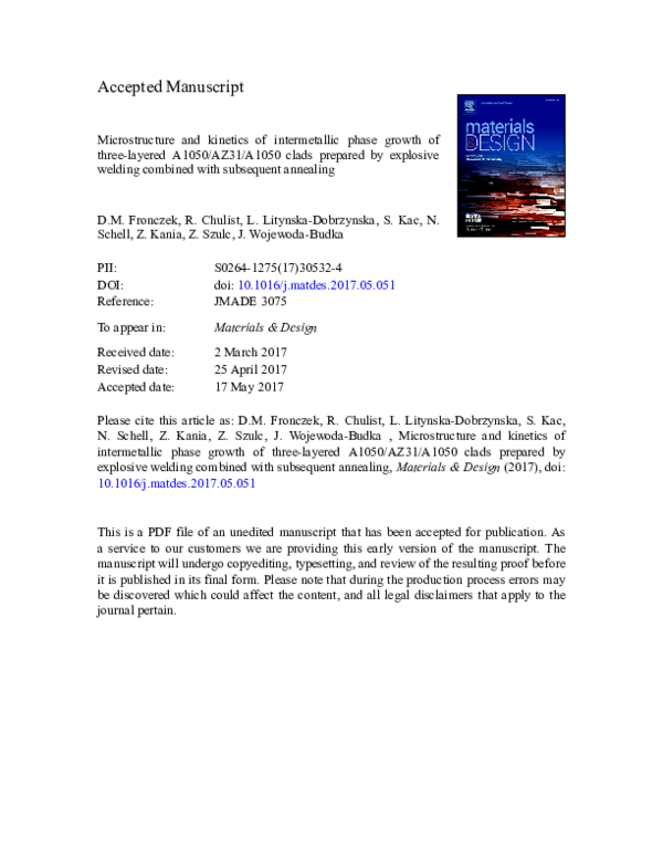 (PDF) Microstructure and kinetics of intermetallic phase growth of ...