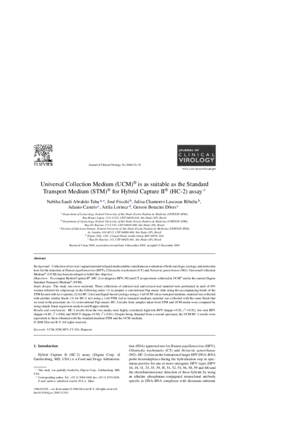 (PDF) Universal Collection Medium (UCM)® is as suitable as the Standard ...