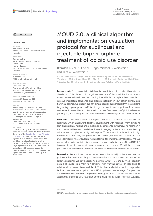(PDF) MOUD 2.0: a clinical algorithm and implementation evaluation ...