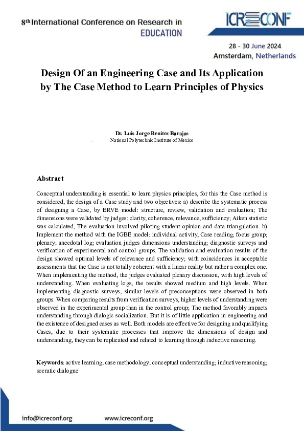 (PDF) Design Of an Engineering Case and Its Application by The Case ...