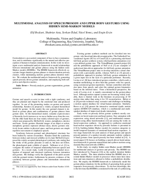 (PDF) Multimodal analysis of speech prosody and upper body gestures ...