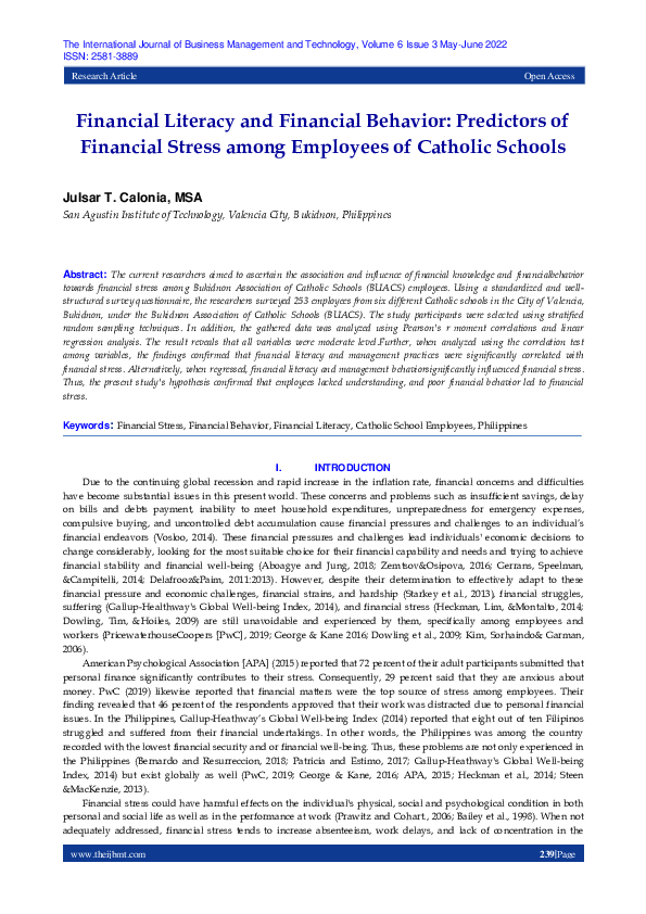 (PDF) Financial Literacy and Financial Behavior: Predictors of ...