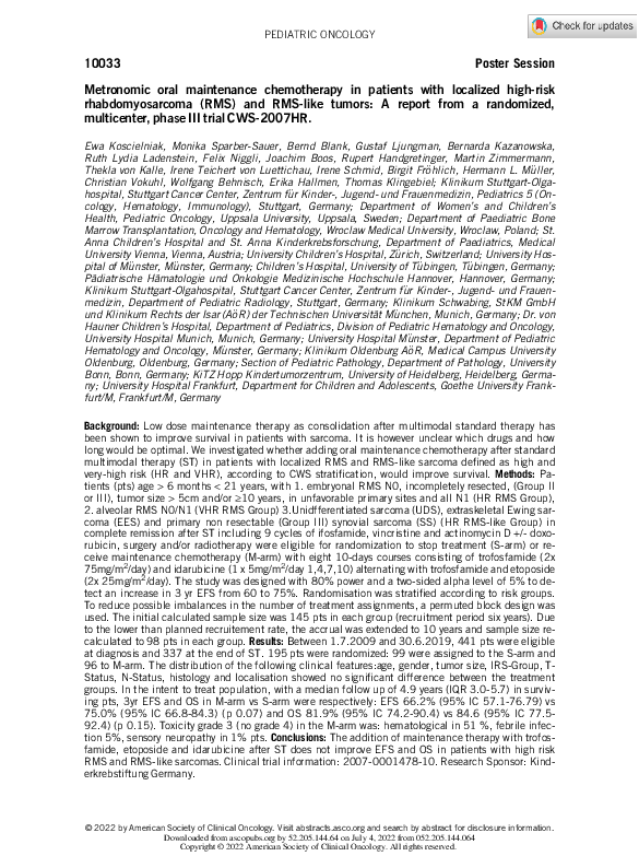 (PDF) Metronomic oral maintenance chemotherapy in patients with ...