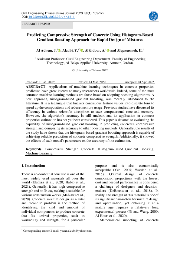 (PDF) Predicting Compressive Strength of Concrete Using Histogram-Based ...