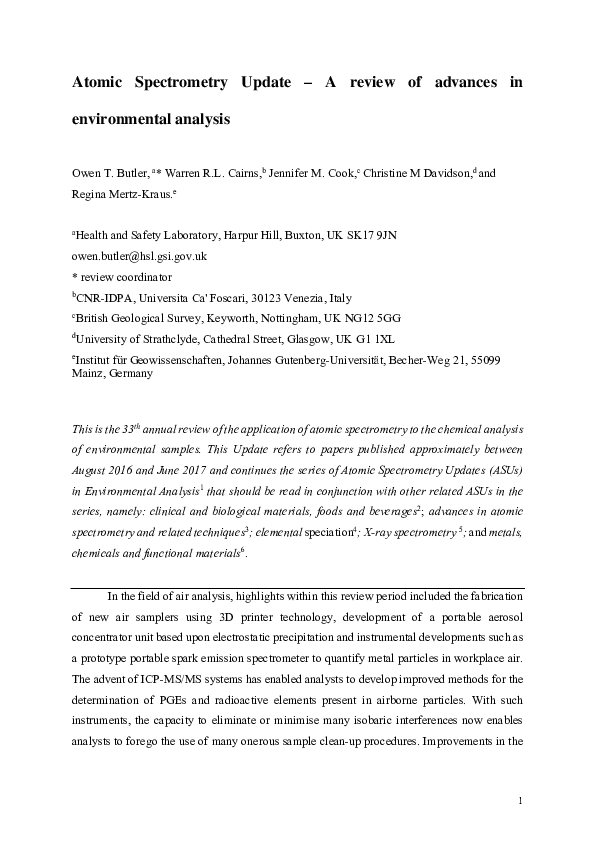 (PDF) Atomic spectrometry update – a review of advances in ...