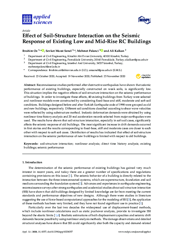 (PDF) Effect of Soil-Structure Interaction on the Seismic Response of ...