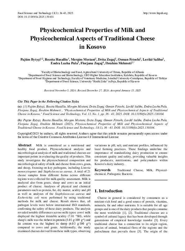 (PDF) Physicochemical Properties of Milk and Physicochemical Aspects of ...