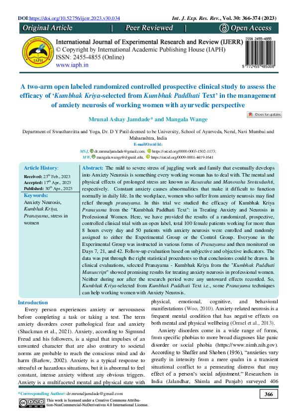 (PDF) A two-arm open labeled randomized controlled prospective clinical ...