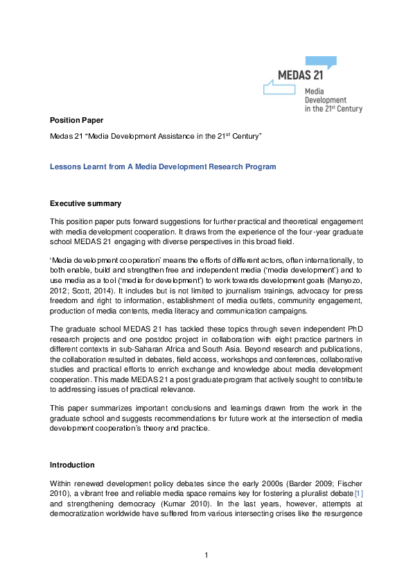 (PDF) Development Assistance in the 21st Century. Lessons Learnt from A ...