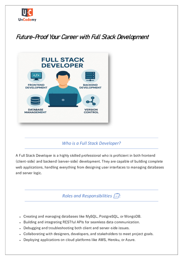 Pdf Future Proof Your Career With Full Stack Development