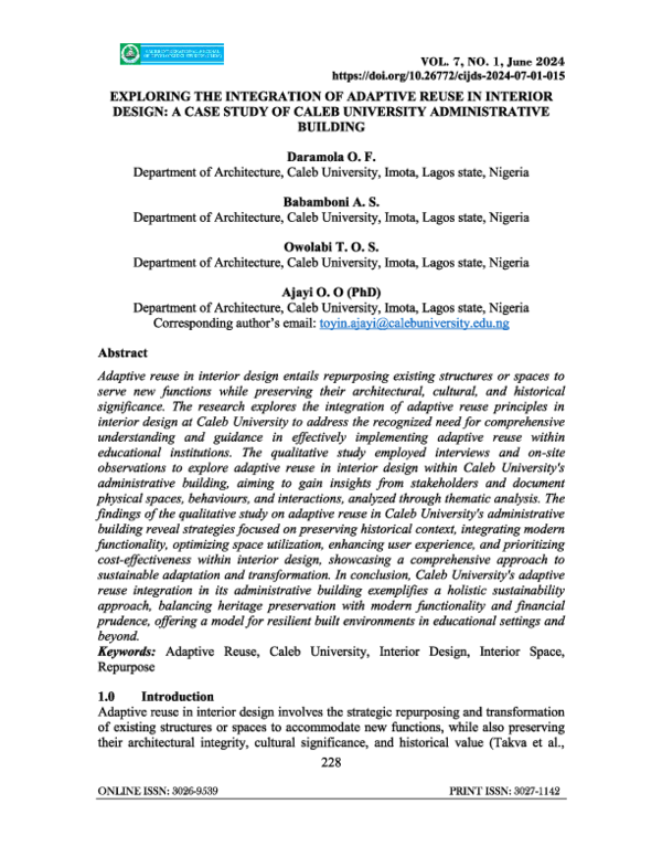 (PDF) Exploring the Integration of Adaptive Reuse in Interior Design-A ...