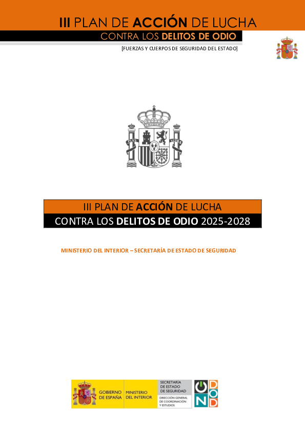 (PDF) PLAN DE ACCIÓN DE LUCHA CONTRA LOS DELITOS DE ODIO