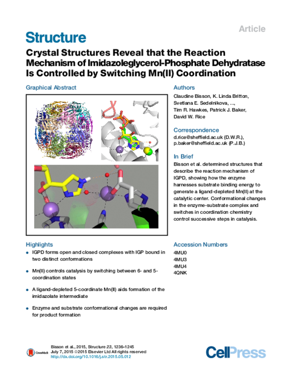 (PDF) Crystal Structures Reveal that the Reaction Mechanism of ...