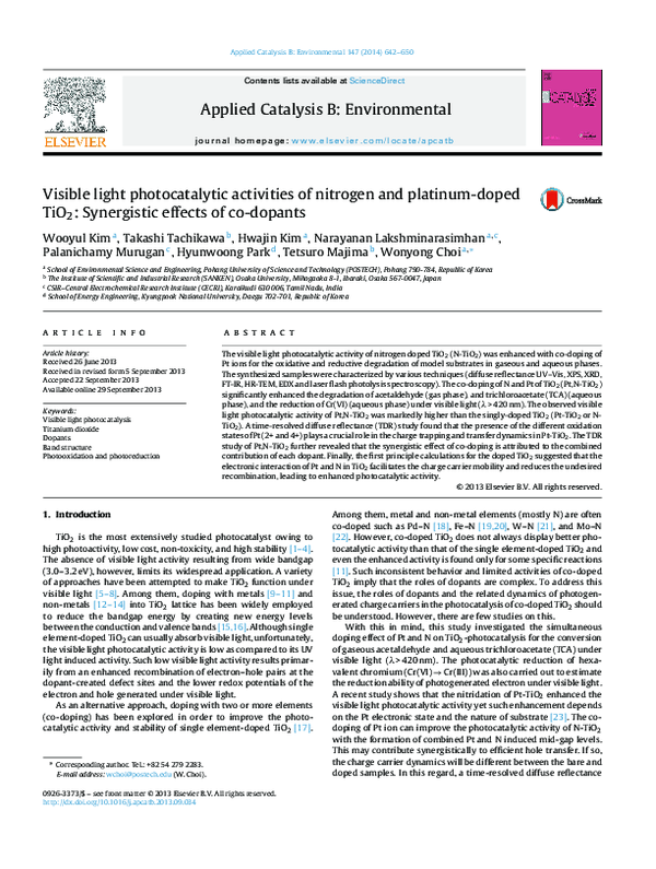 (PDF) Visible light photocatalytic activities of nitrogen and platinum ...