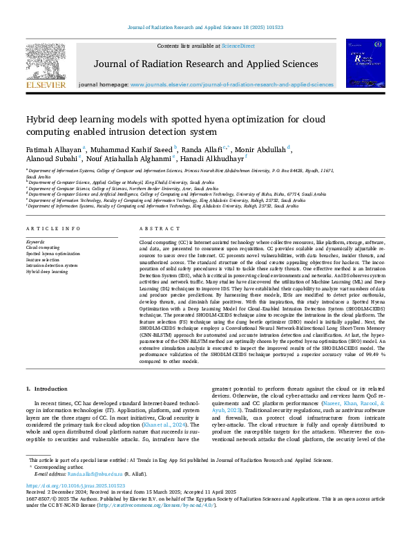 (PDF) Hybrid deep learning models with spotted hyena optimization for ...