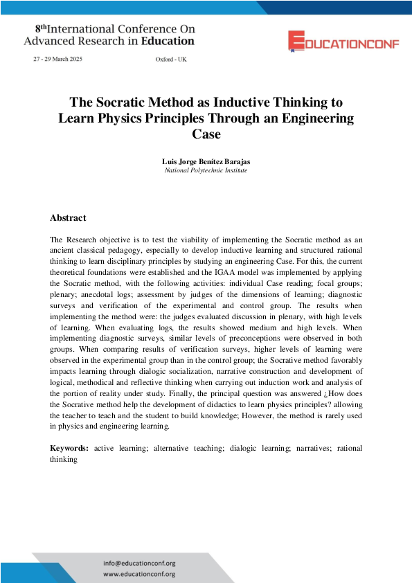 (PDF) The Socratic Method as Inductive Thinking to Learn Physics ...