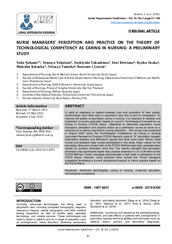 (PDF) Nurse Managers’ Perception and Practice on the Theory of ...