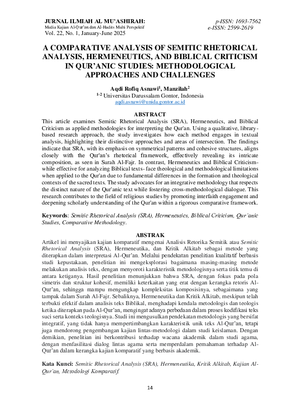 (PDF) A Comparative Analysis of Semitic Rhetorical Analysis ...