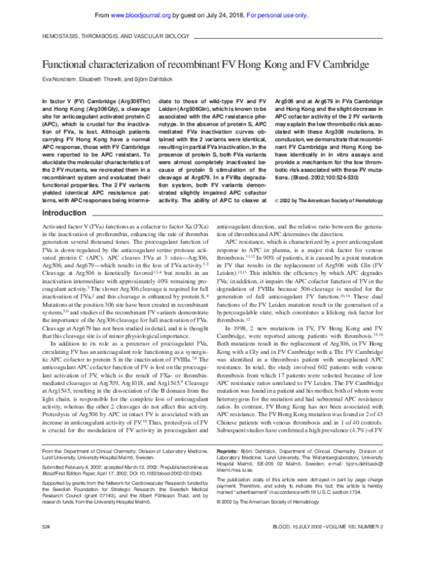 (PDF) Functional characterization of recombinant FV Hong Kong and FV ...