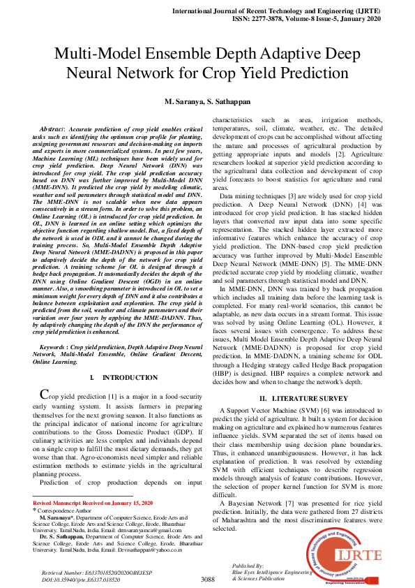 (PDF) Multi- Model Ensemble with Deep Neural Network Based Crop Yield ...
