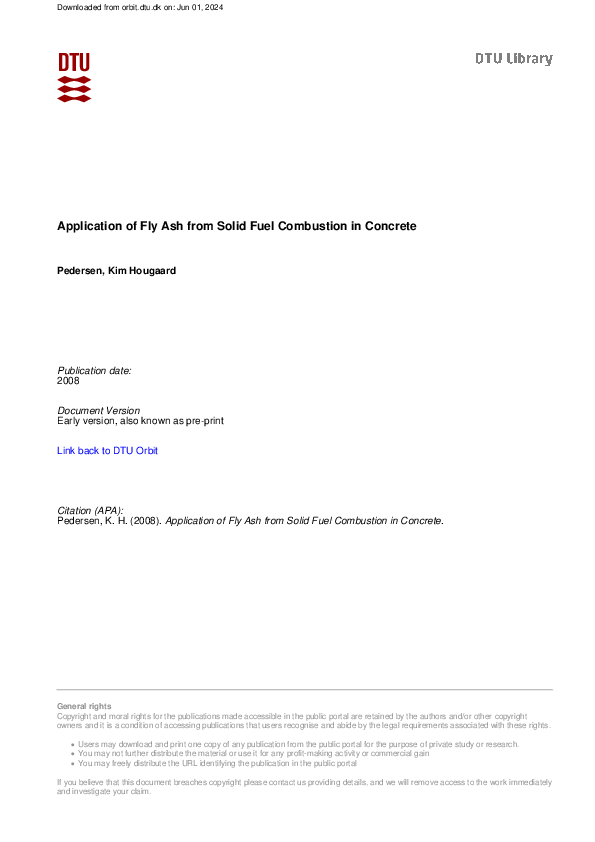 (PDF) Application of Fly Ash from Solid Fuel Combustion in Concrete