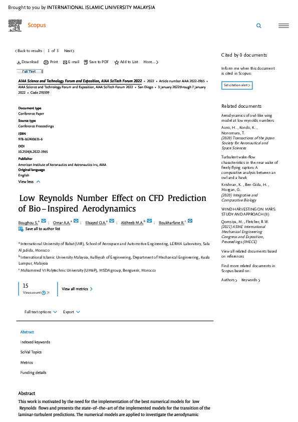 (PDF) Low Reynolds Number effect on CFD prediction of Bio Inspired ...