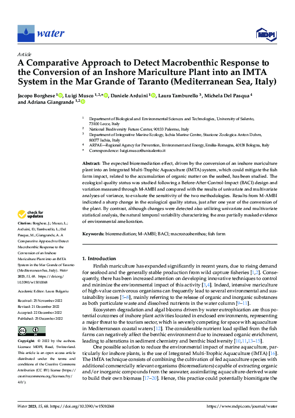 (PDF) A Comparative Approach to Detect Macrobenthic Response to the ...