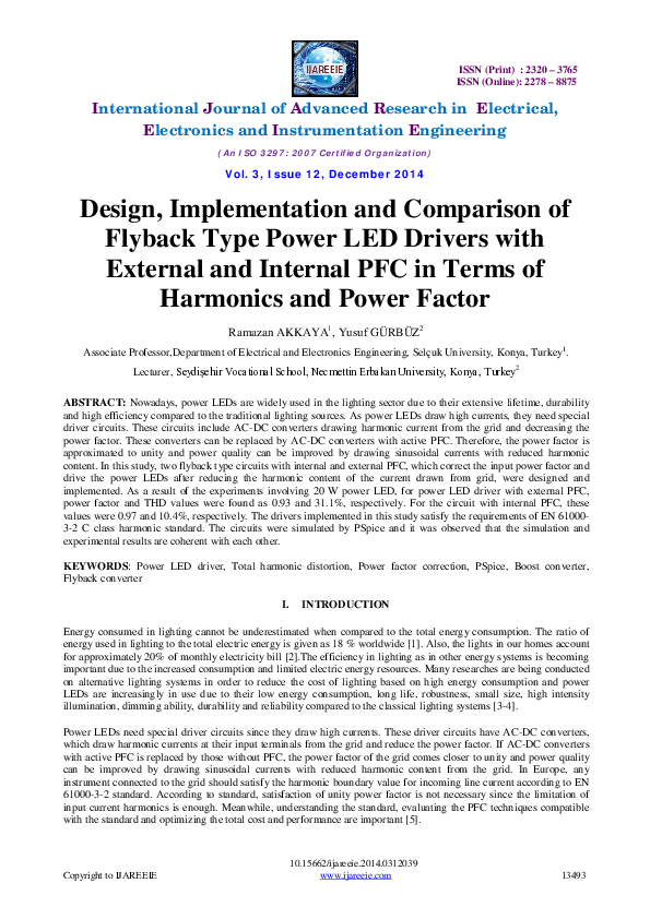 (PDF) Design, Implementation and Comparison ofFlyback Type Power LED ...