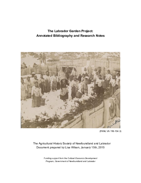 (PDF) The Labrador Garden Project: Annotated Bibliography and Research ...