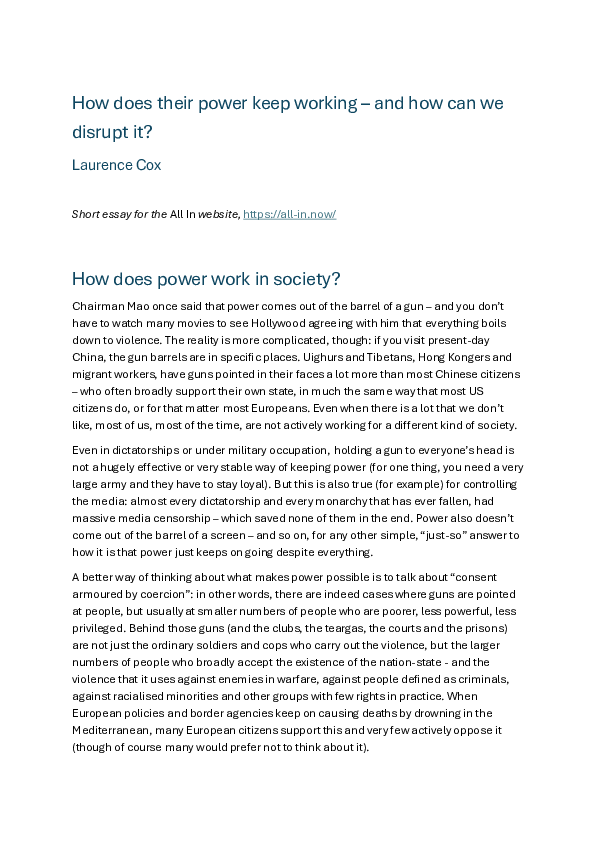 (PDF) How does their power keep working - and how can we disrupt it?