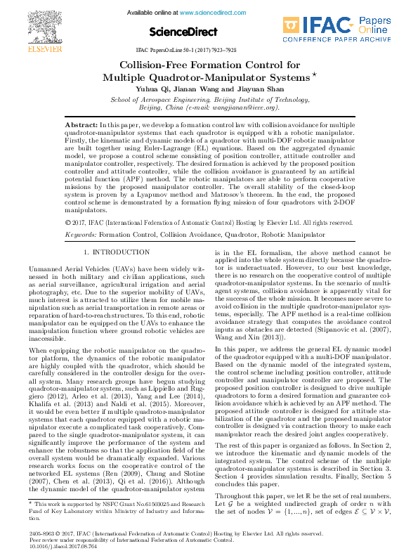 (PDF) Collision free formation control for multiple autonomous ...