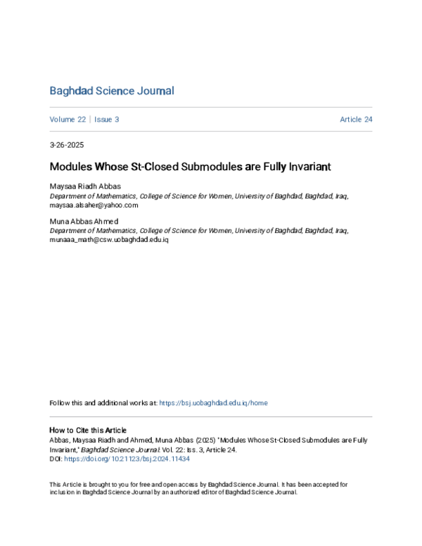 (PDF) Modules Whose St-Closed Submodules are Fully Invariant Modules ...